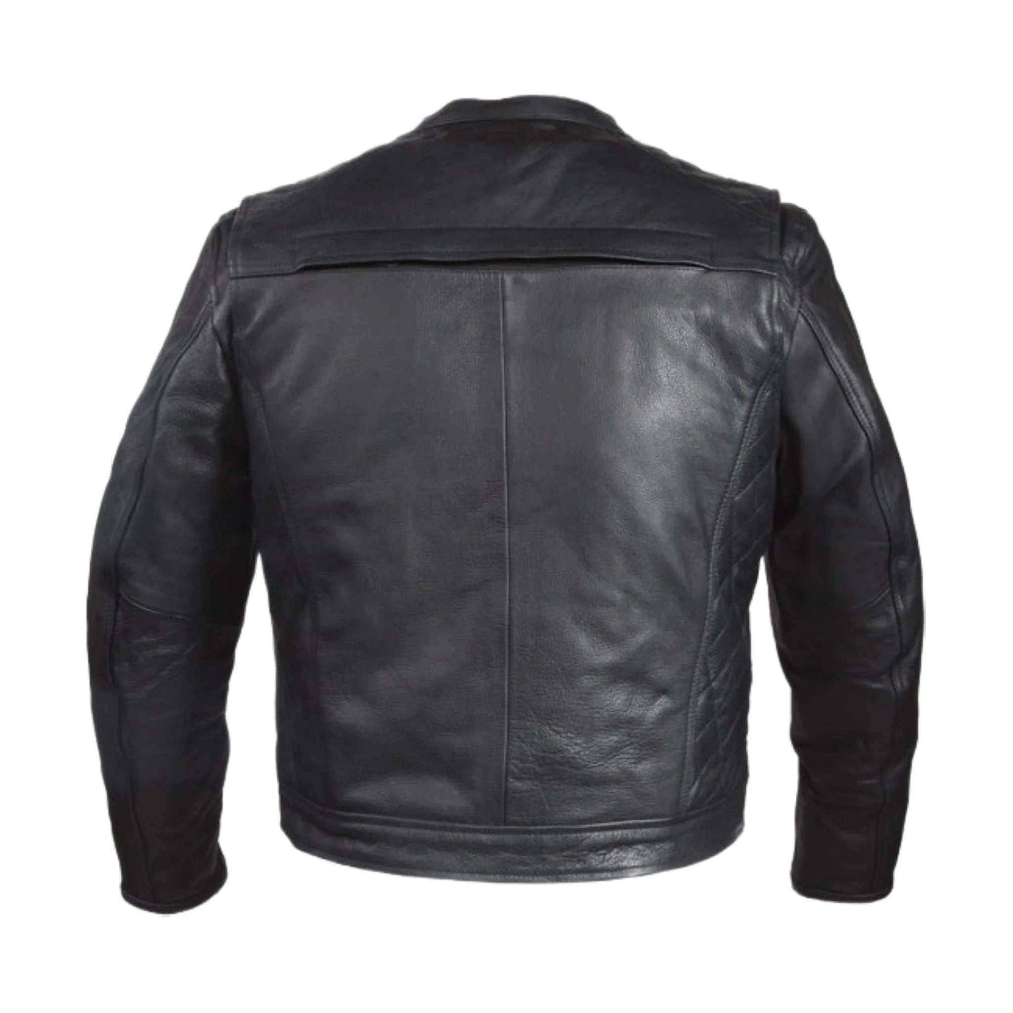 Mens Diamond Pattern Motorcycle Jacket Dream Apparel Leather Ventilated Pockets