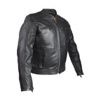 Mens Diamond Pattern Motorcycle Jacket Dream Apparel Leather Ventilated Pockets