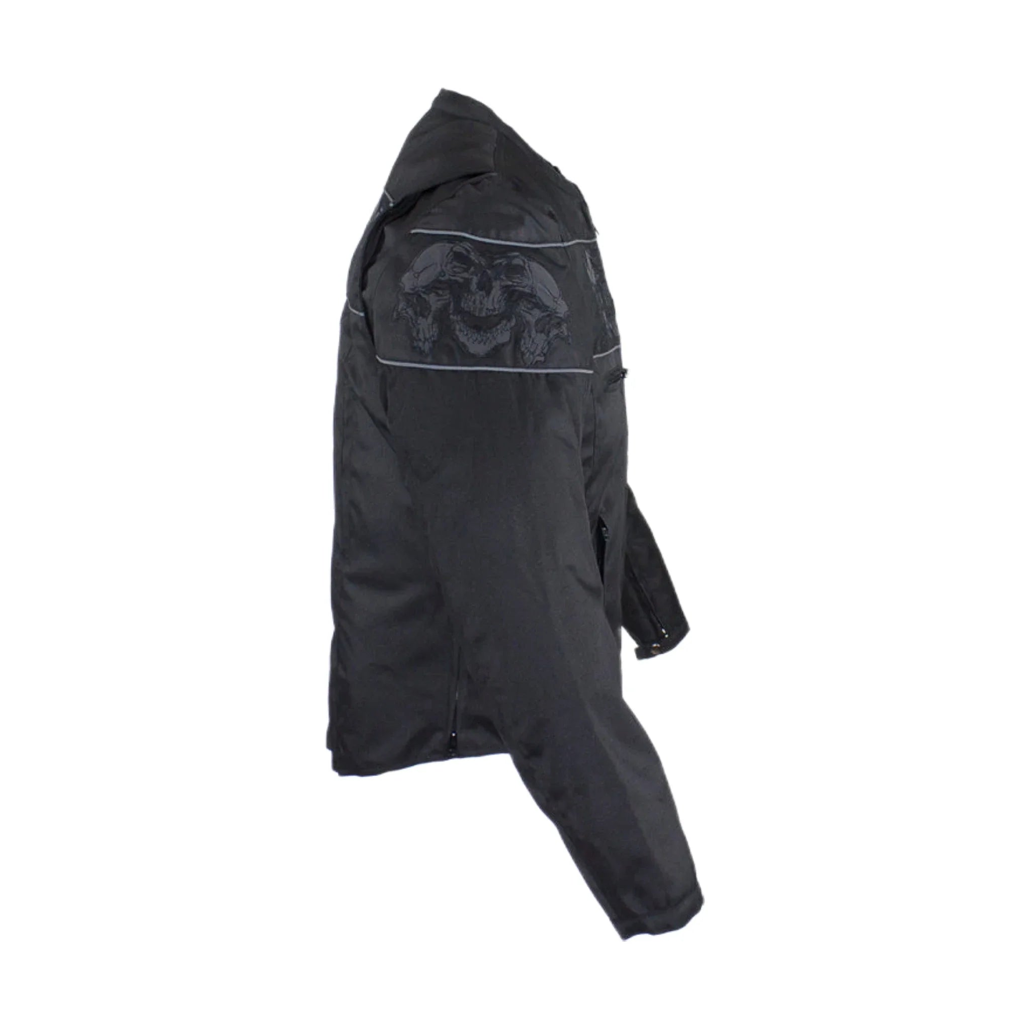 Men's Textile Concealed Carry Racing Jacket Reflective Skulls Full Sleeve Liner