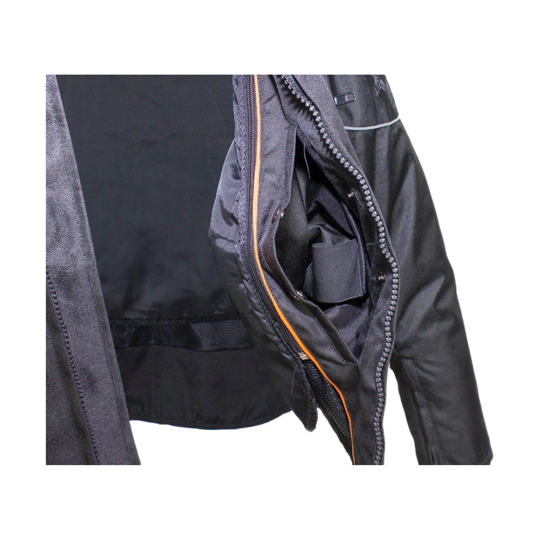 Men's Textile Concealed Carry Racing Jacket Reflective Skulls Full Sleeve Liner