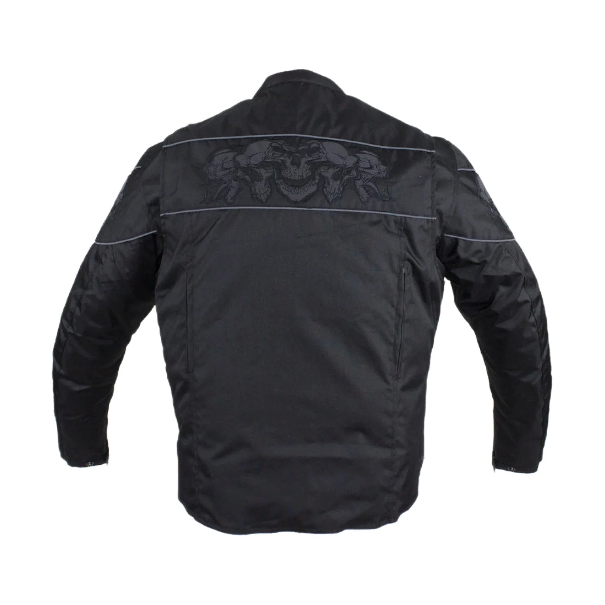 Men's Textile Concealed Carry Racing Jacket Reflective Skulls Full Sleeve Liner