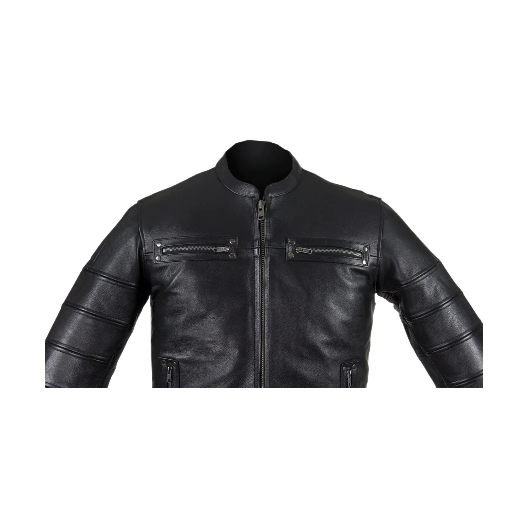 Black Pleated Genuine Leather Jacket with Concealed Carry Pockets Soft Touch