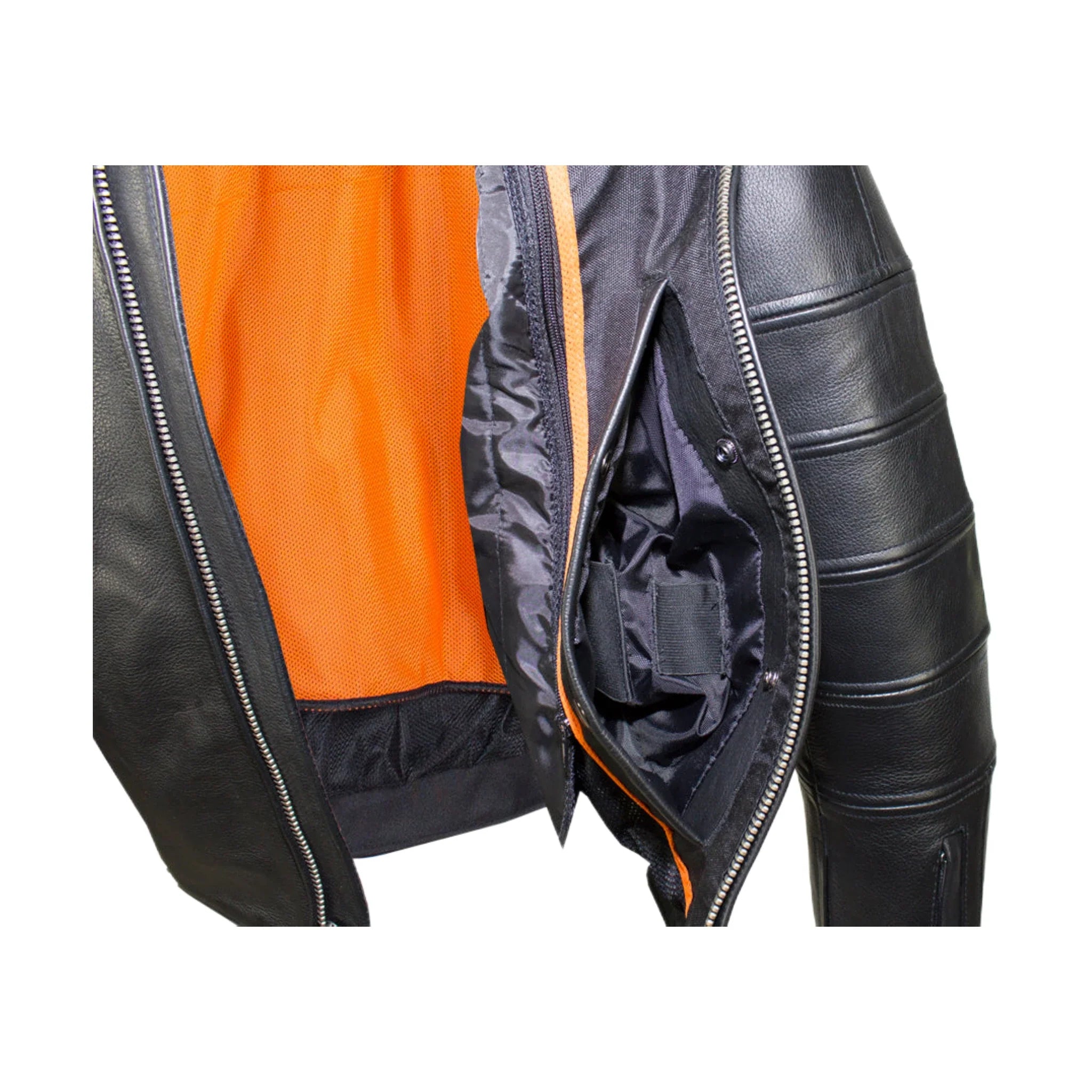 Black Pleated Genuine Leather Jacket with Concealed Carry Pockets Soft Touch