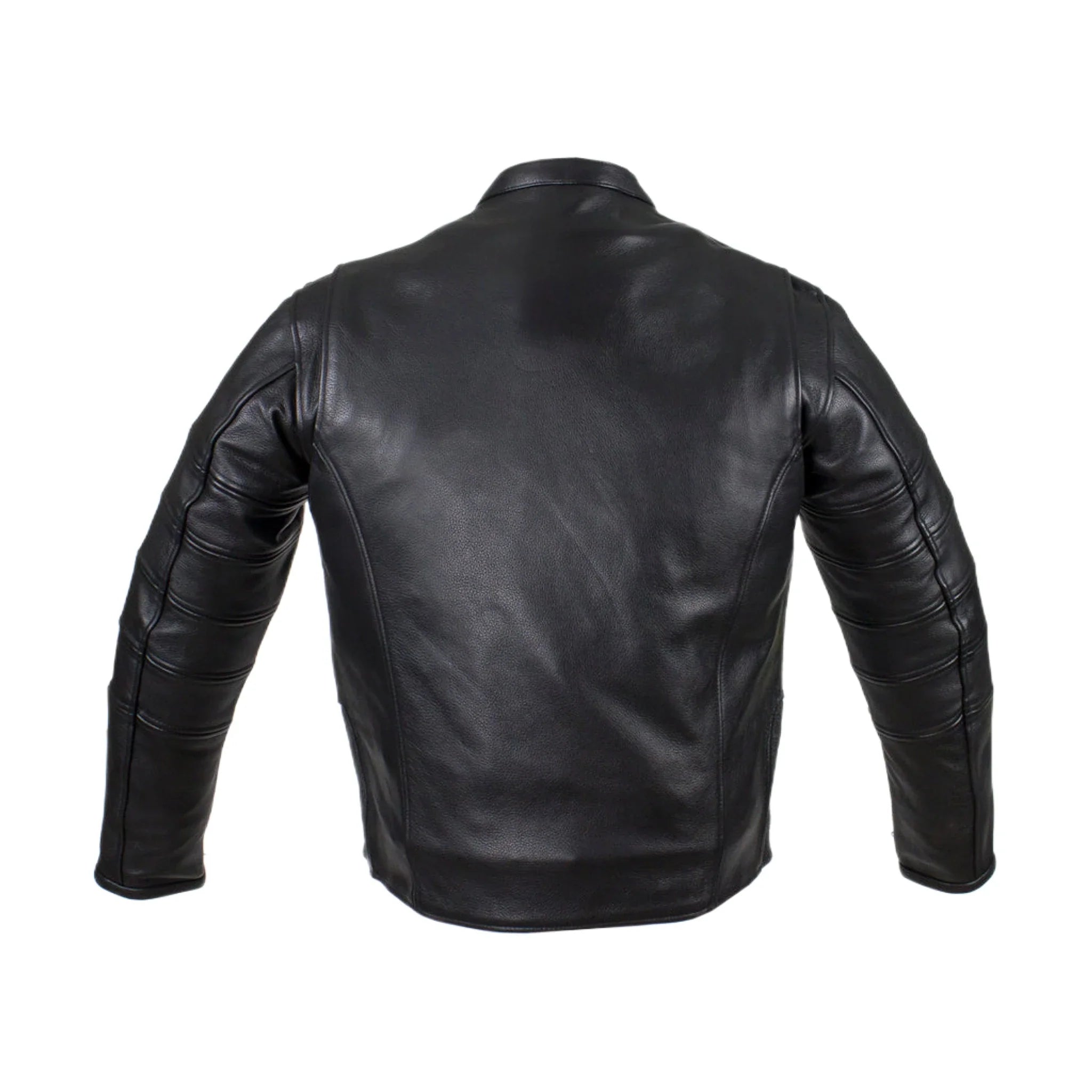 Black Pleated Genuine Leather Jacket with Concealed Carry Pockets Soft Touch