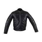 Black Pleated Genuine Leather Jacket with Concealed Carry Pockets Soft Touch