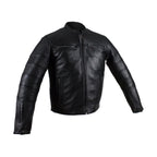 Black Pleated Genuine Leather Jacket with Concealed Carry Pockets Soft Touch