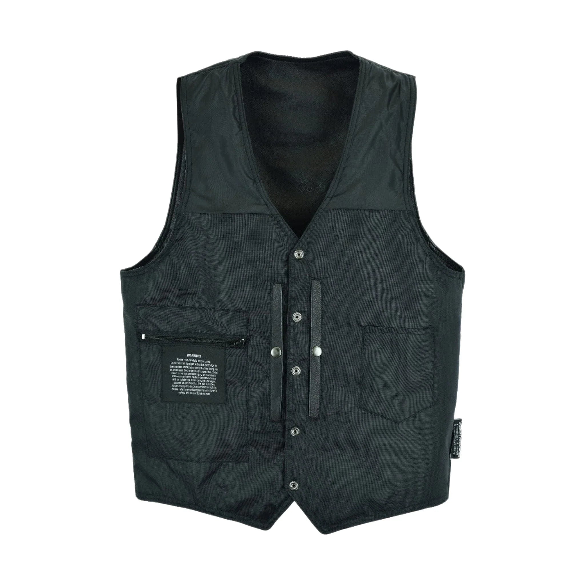 Mens Plain Black Leather Vest Heavy Duty Premium Cowhide Leather