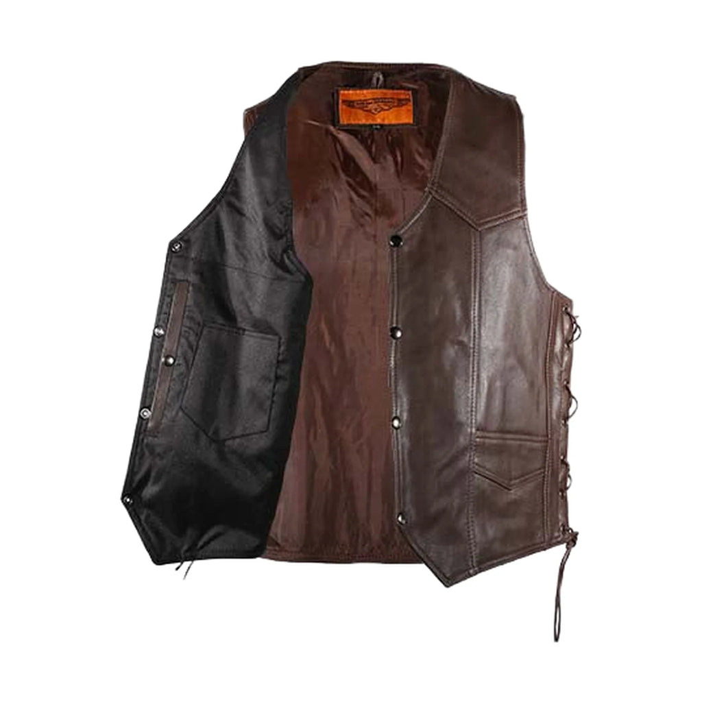 Mens Brown Leather Vest
