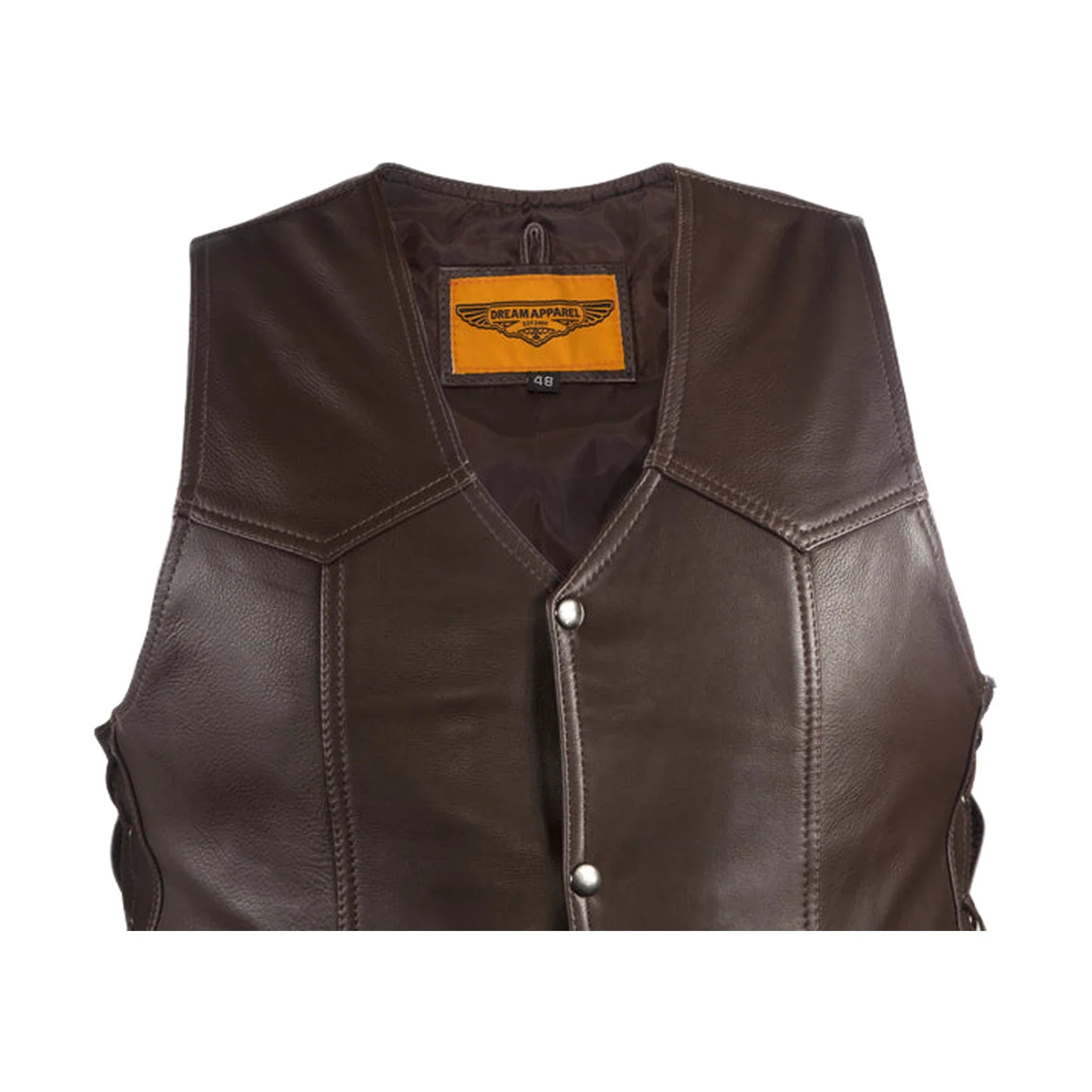 Mens Brown Leather Vest