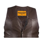 Mens Brown Leather Vest