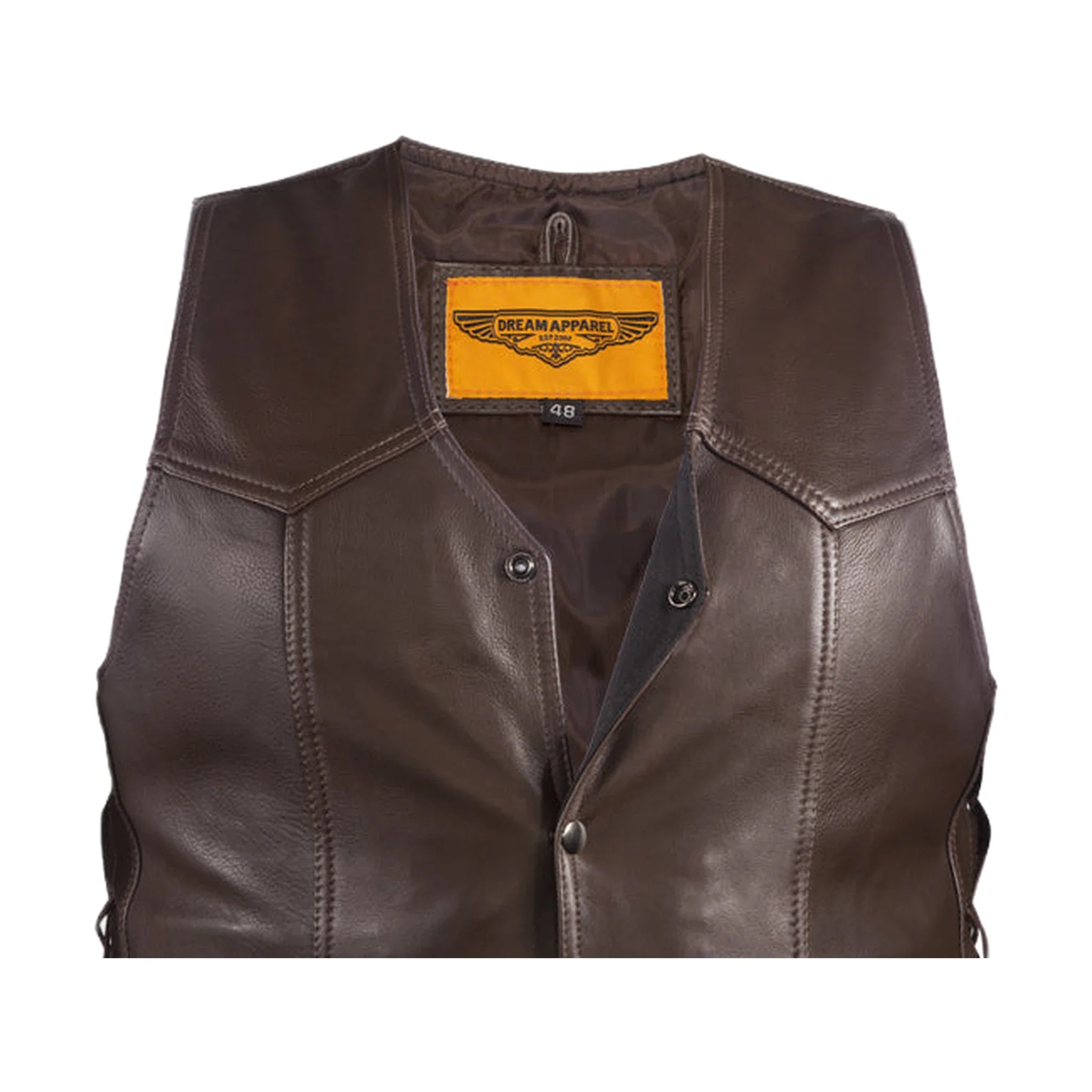 Mens Brown Leather Vest