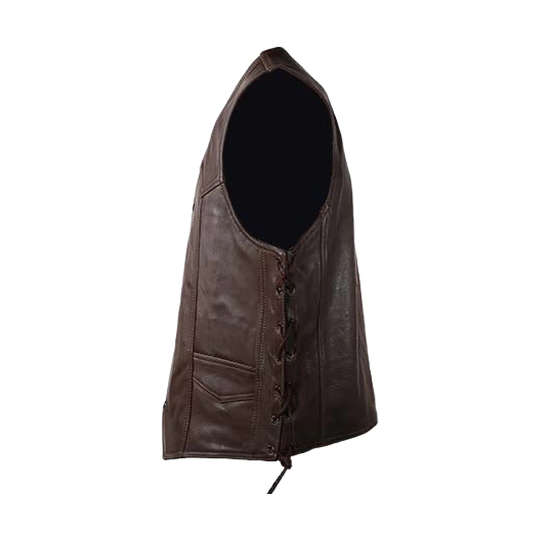 Mens Brown Leather Vest