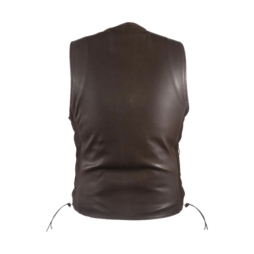 Mens Brown Leather Vest