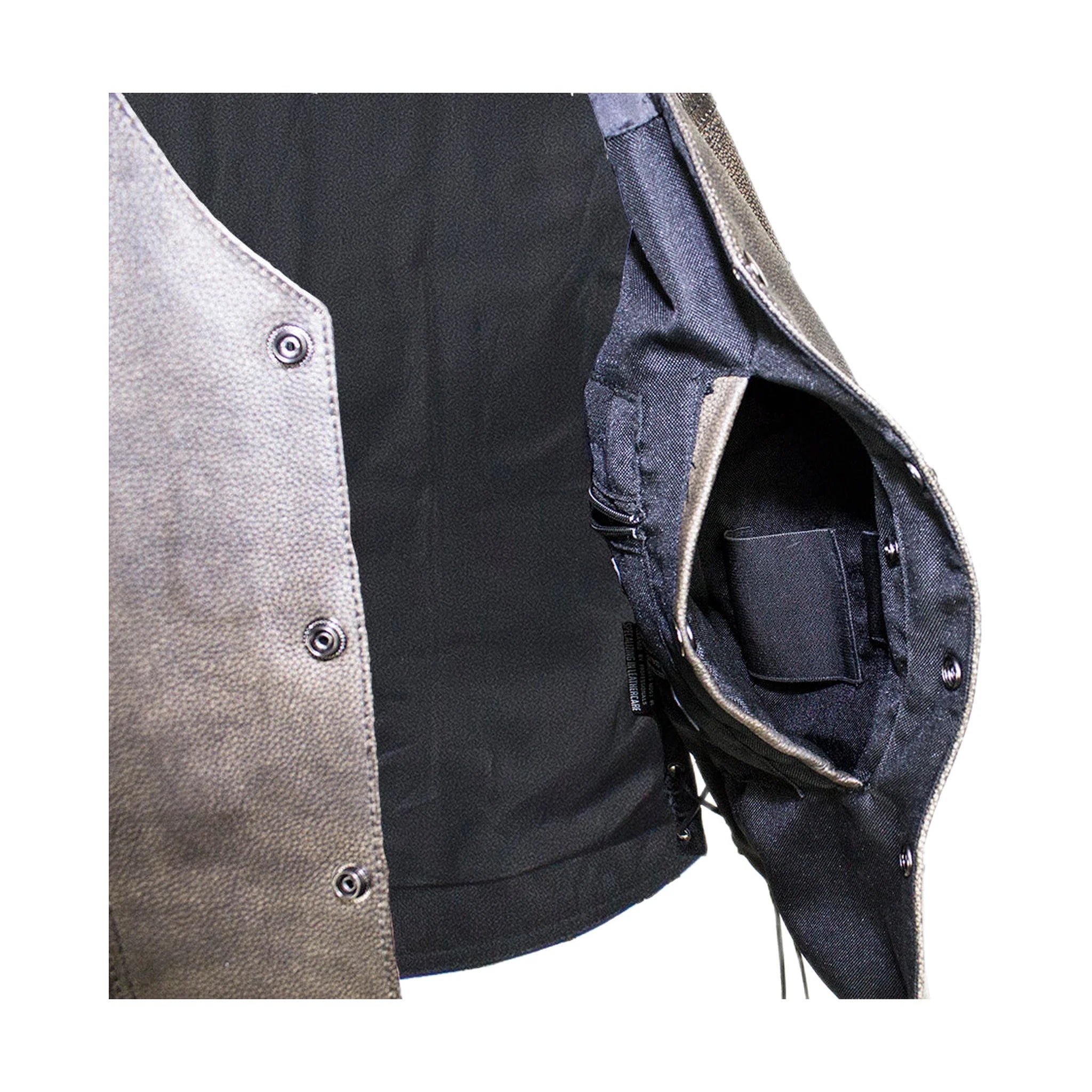 Dream Apparel Men's Brown Leather Vest with Live to Ride