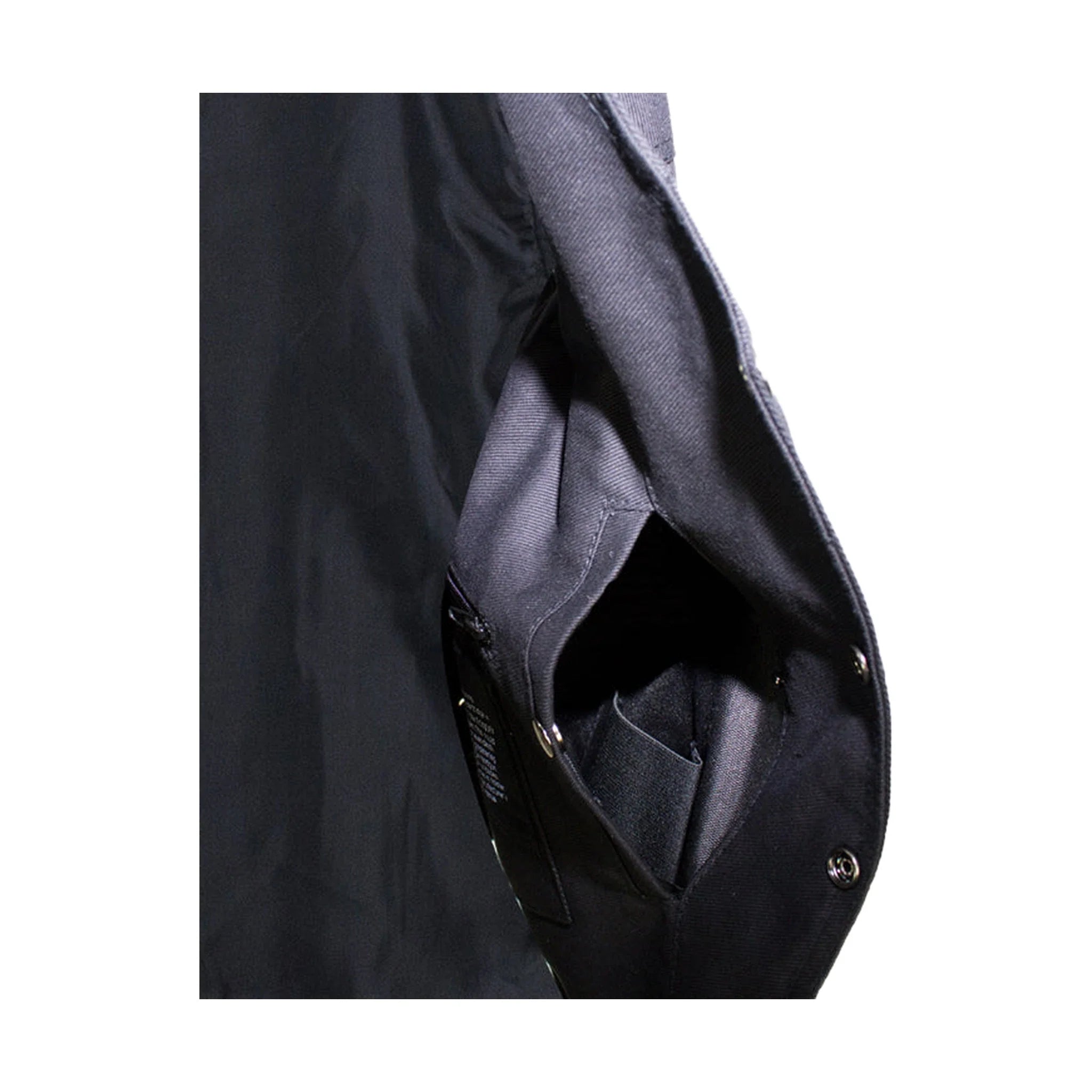 Men’s Black Denim Motorcycle Vest with Concealed Gun Pockets