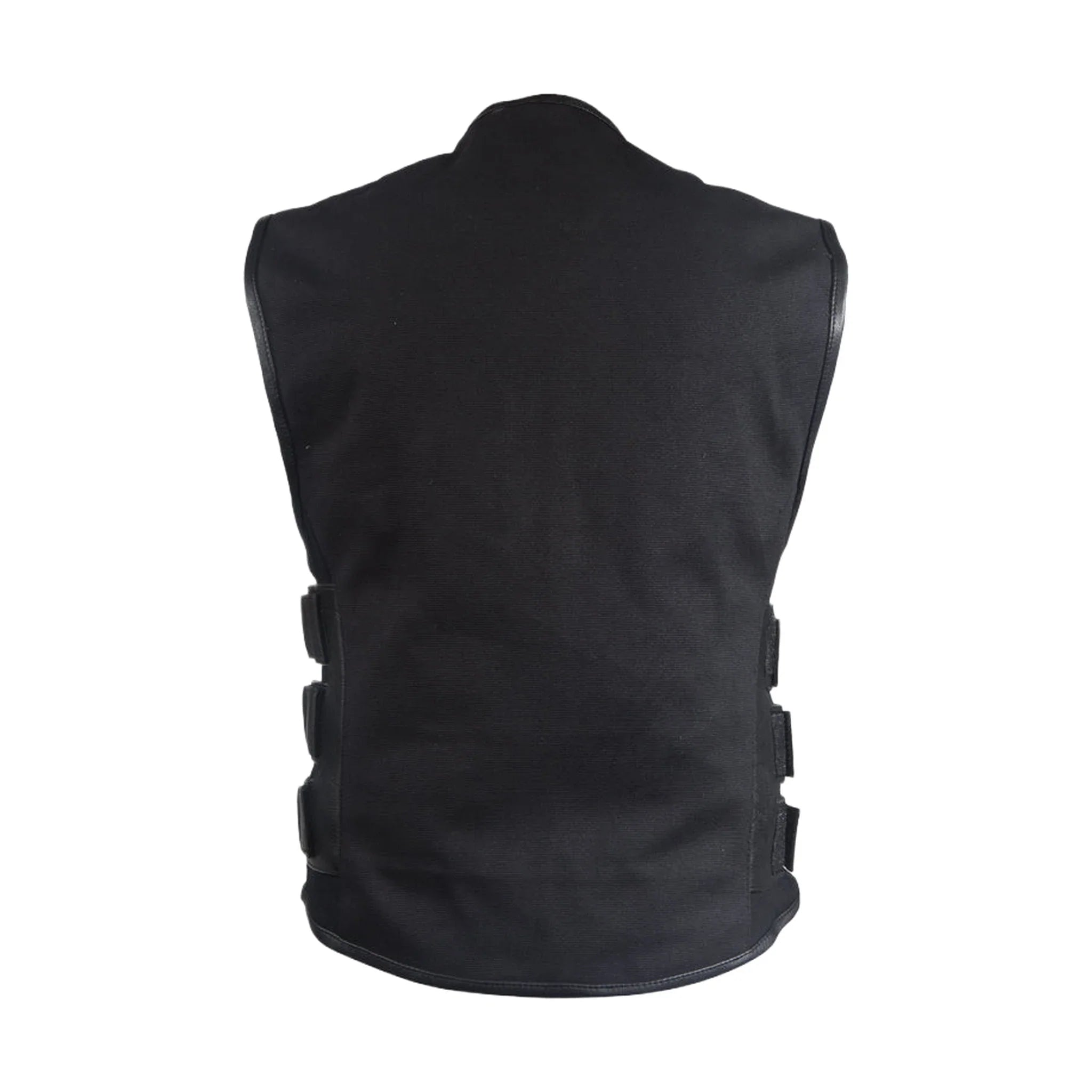 Mens Canvas Motorcycle Vest With Two Conceal Carry Pockets