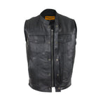 Motorcycle Club Vest With  Zipper Concealed Carry Pockets