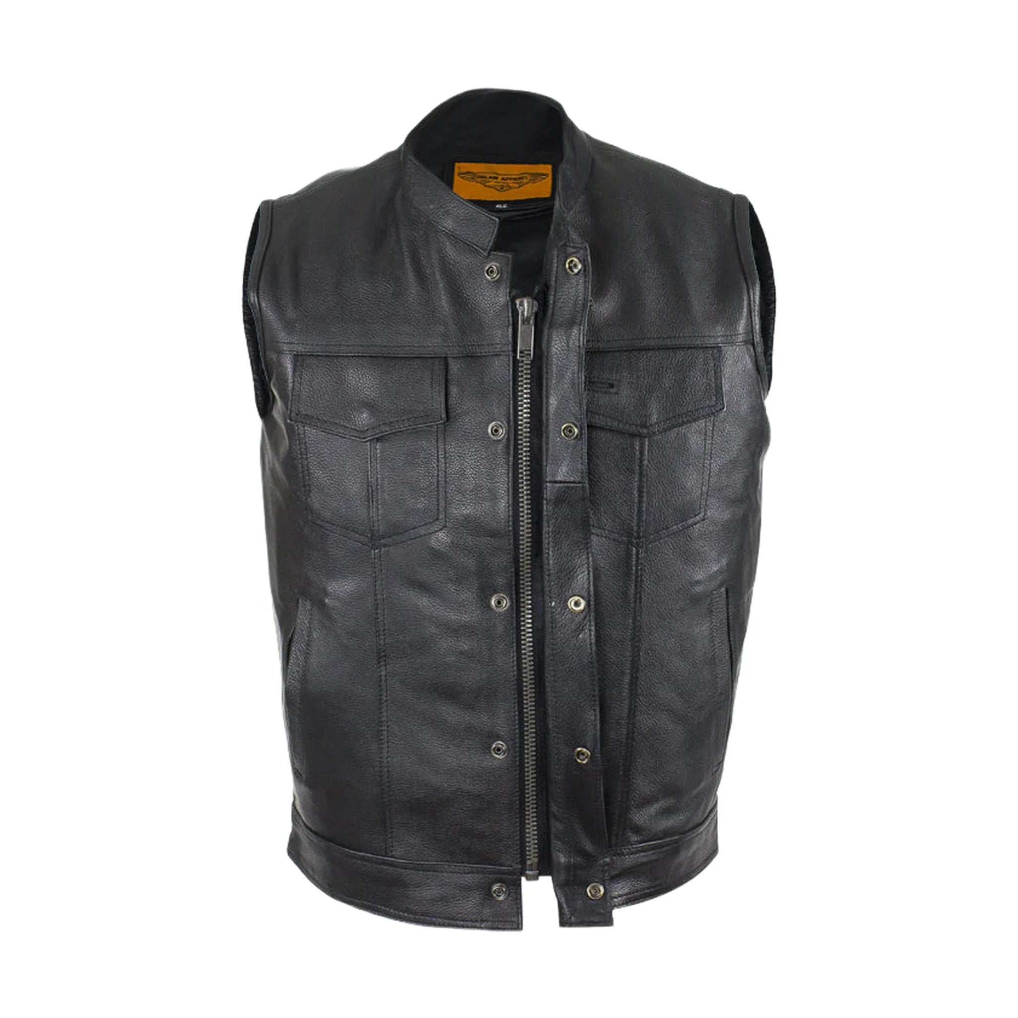 Motorcycle Club Vest With  Zipper Concealed Carry Pockets