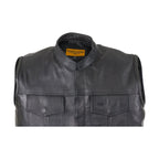 Motorcycle Club Vest With  Zipper Concealed Carry Pockets