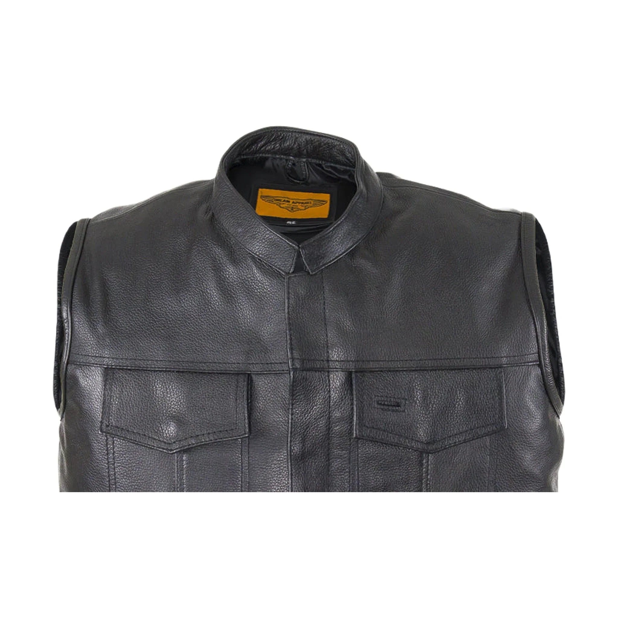 Motorcycle Club Vest With  Zipper Concealed Carry Pockets