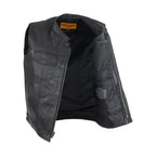 Motorcycle Club Vest With  Zipper Concealed Carry Pockets