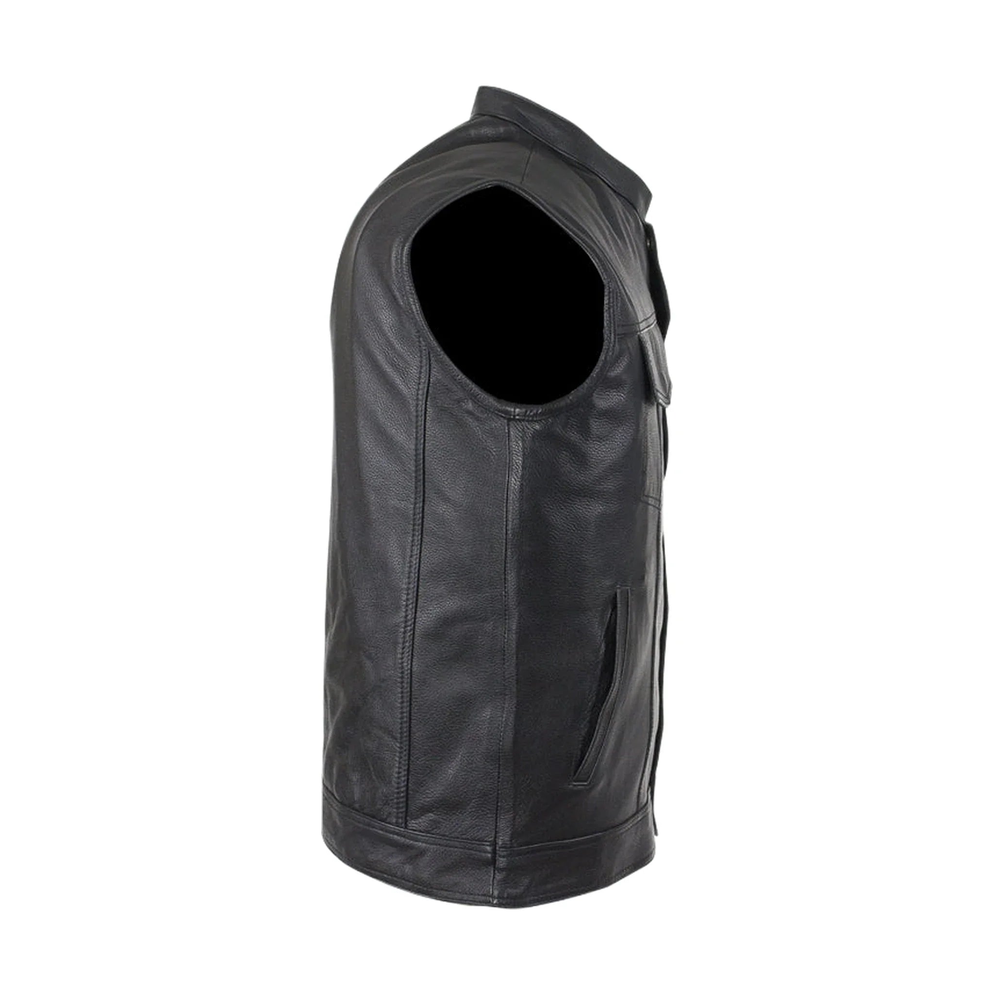 Motorcycle Club Vest With  Zipper Concealed Carry Pockets