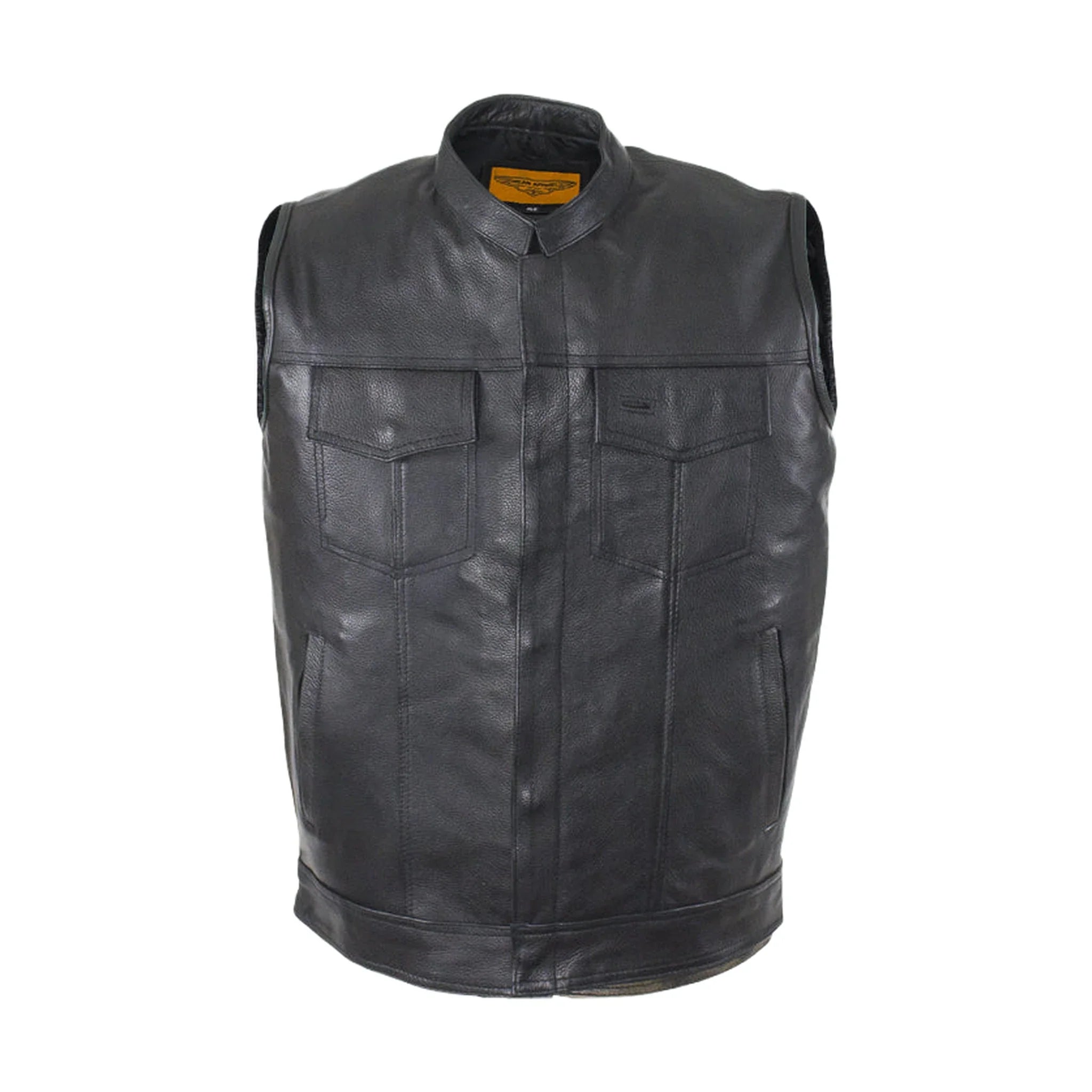 Motorcycle Club Vest With  Zipper Concealed Carry Pockets
