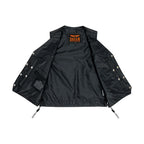 Mens Black Leather Vest