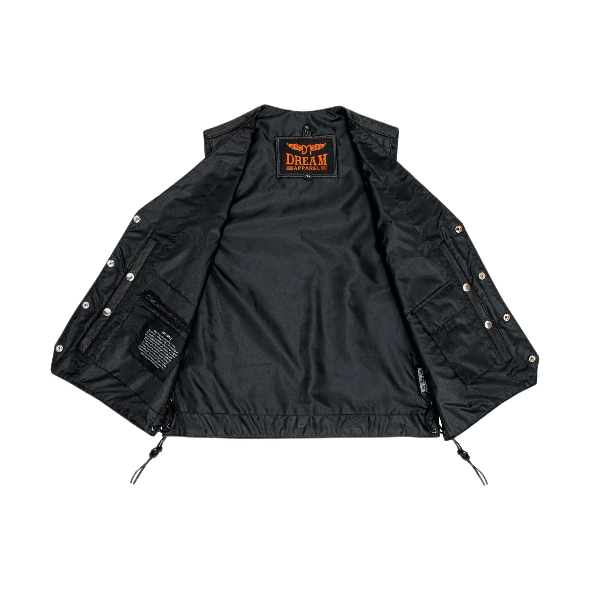 Mens Black Leather Vest