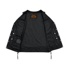 Dream Apparel Men's Black Leather Vest Buttoned Front Closure Side Laces