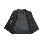 Mens Black Vest Diamond Red