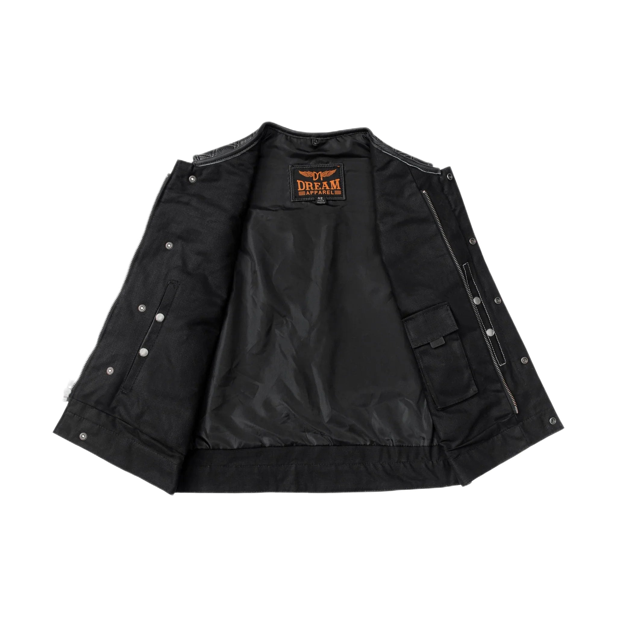 Mens Black Vest Diamond Design White Thread Denim