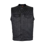 Men's Motorcycle Club Vest Dream Apparel Genuine Cowhide Leather Diamond Padded Concealed Carry
