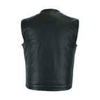 Dream Apparel Mens Club Vest Black Paisley Liner, White Thread Front Zipper Conceal Gun Pockets