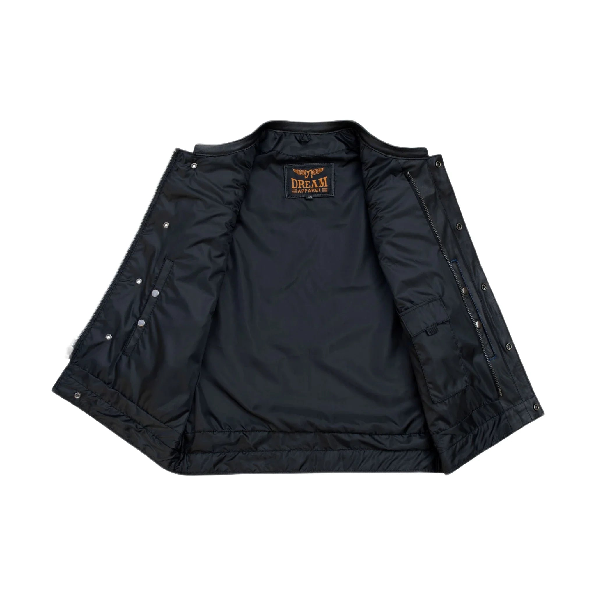 Dream Apparel Mens Black Vest BLUE Thread Diamond Padding