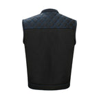 Dream Apparel Mens Black Vest BLUE Thread Diamond Padding