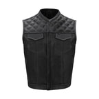 Dream Apparel Mens Black Vest Diamond Padding WHITE Threading