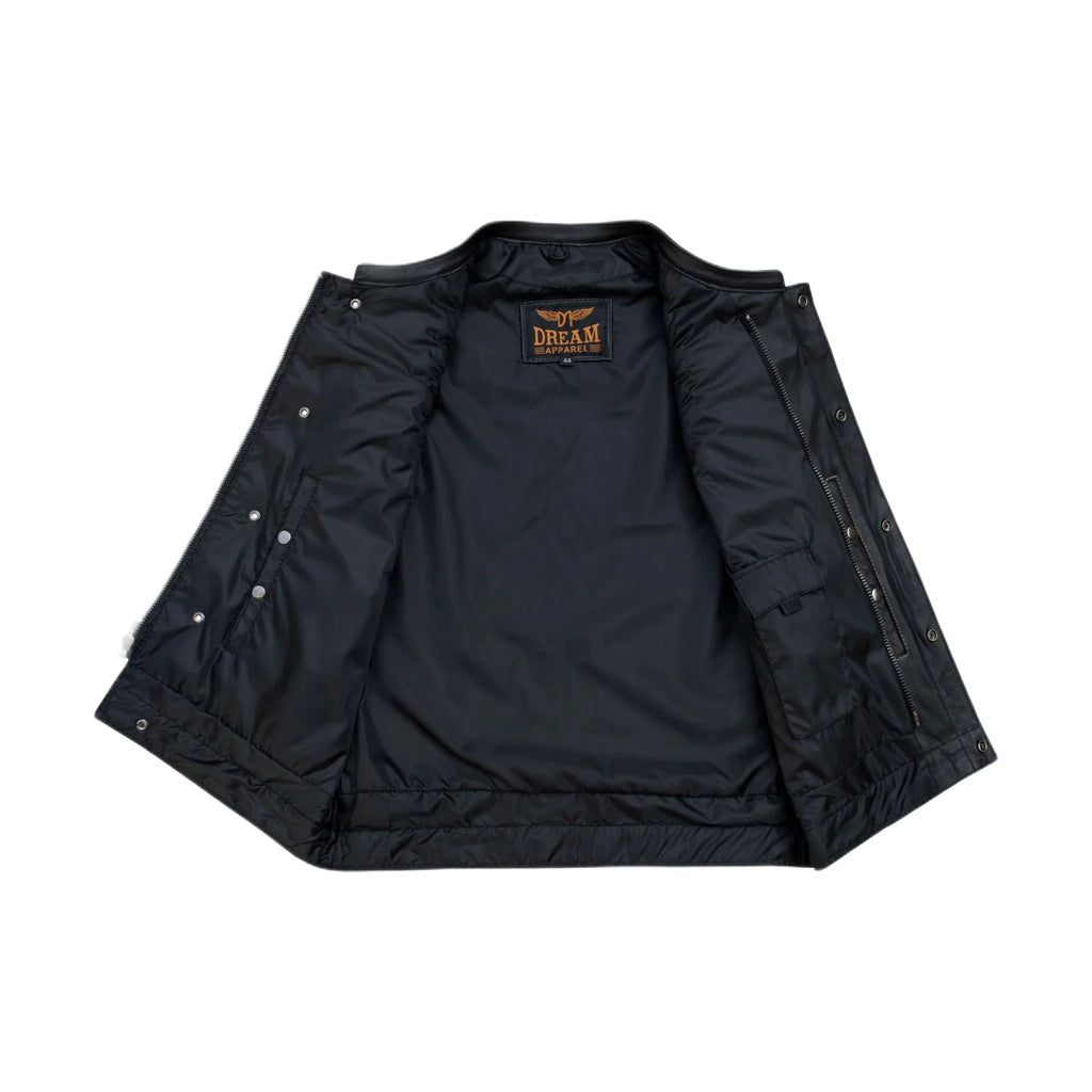 Dream Apparel Mens Black Vest Diamond Padding WHITE Threading
