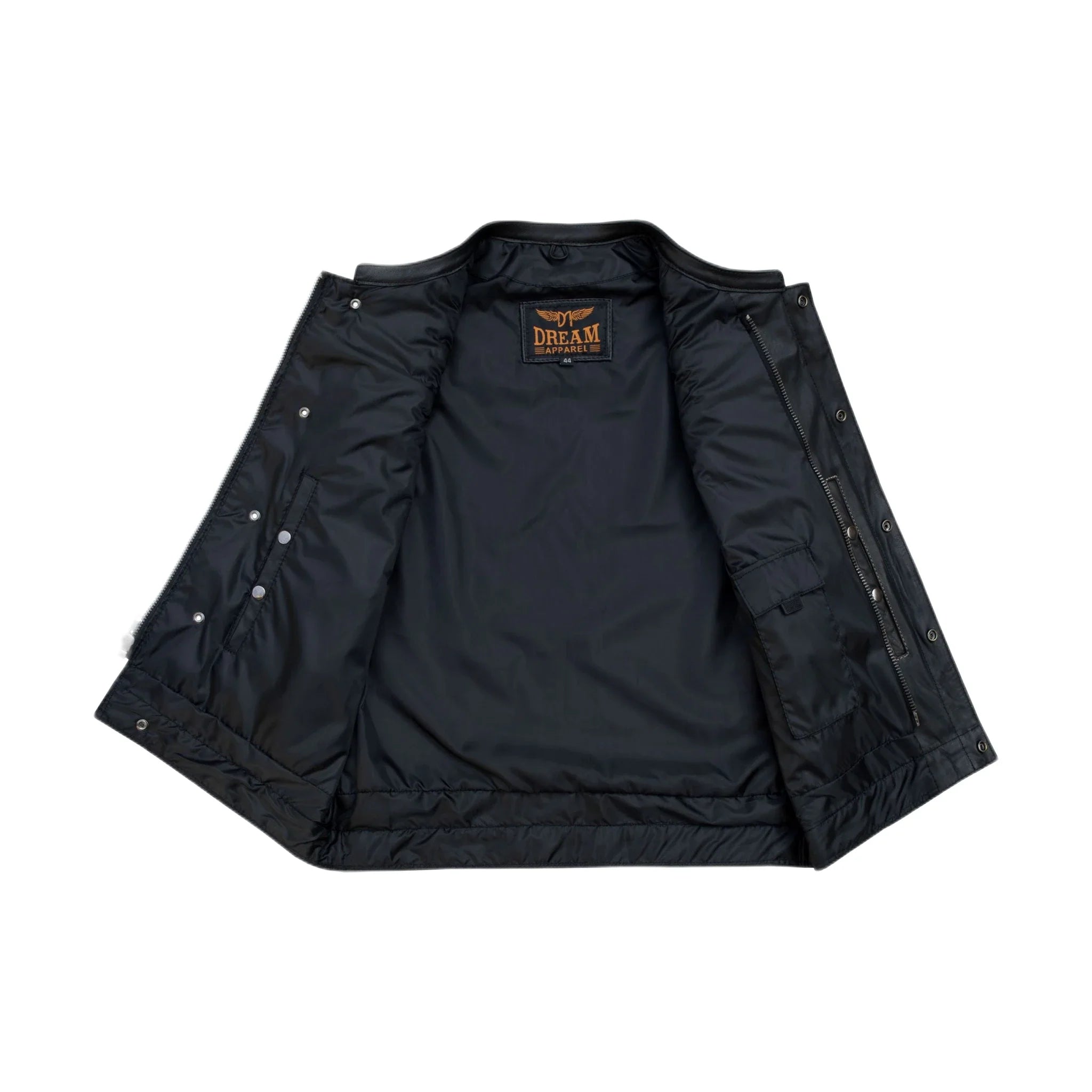 Dream Apparel Mens Black Vest Diamond Padding WHITE Threading
