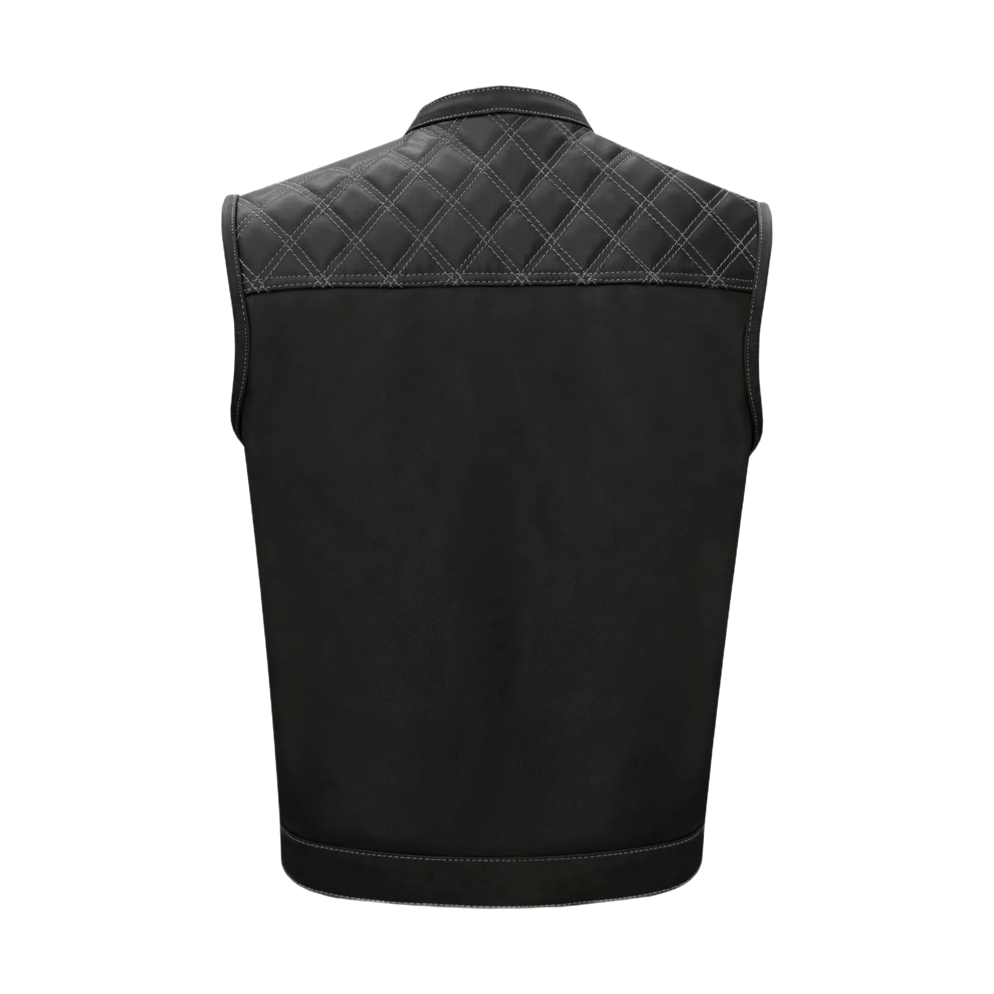 Dream Apparel Mens Black Vest Diamond Padding WHITE Threading