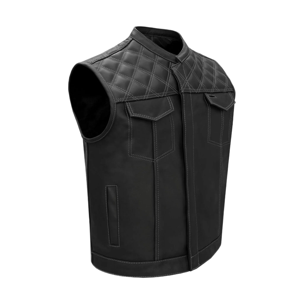 Men's Black Vest Dream Apparel Diamond Padding White Threading Stylish Layer