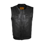 Dream Apparel Mens SOA Style Motorcycle Club Vest Conceal Gun Pockets Heavy Duty Premium Leather