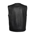 Dream Apparel Mens SOA Style Motorcycle Club Vest Conceal Gun Pockets Heavy Duty Premium Leather
