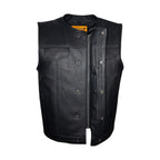 Dream Apparel Mens Motorcycle Club Vest Conceal Gun Pockets Heavy Duty Premium Leather