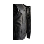 Dream Apparel Mens Motorcycle Club Vest Conceal Gun Pockets Heavy Duty Premium Leather