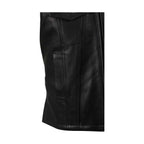 Dream Apparel Mens Motorcycle Club Leather Vest With Fold Collar & Hidden Snaps