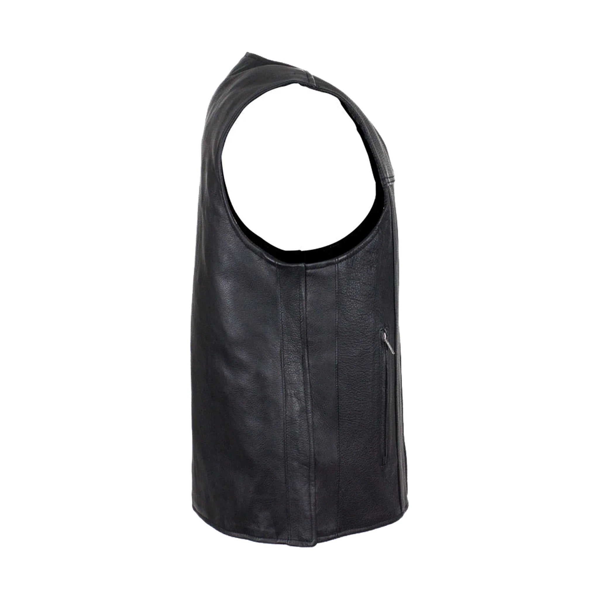 Mens Classic Motorcycle Club Vest With Gun Pockets