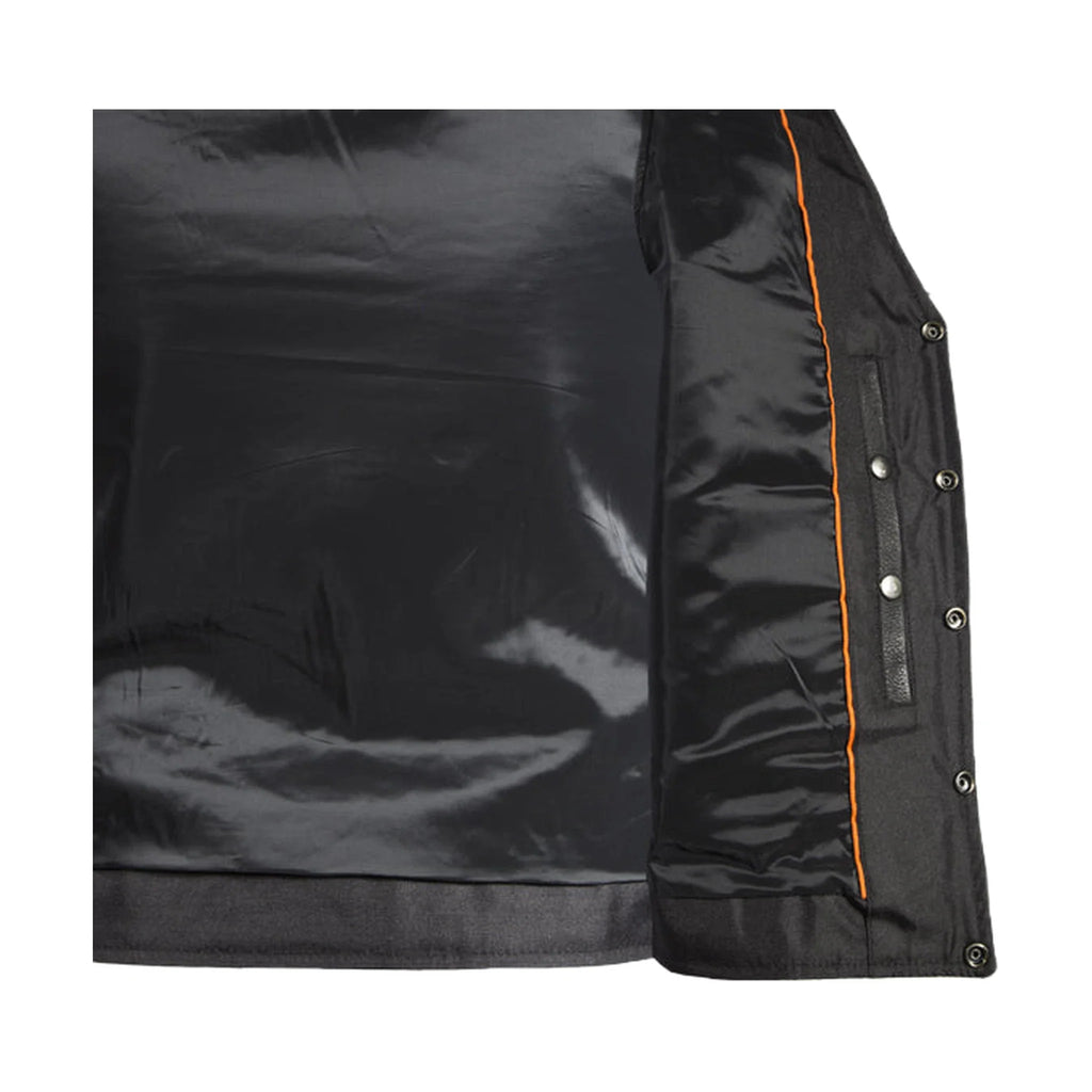 Mens Classic Motorcycle Club Vest With Gun Pockets