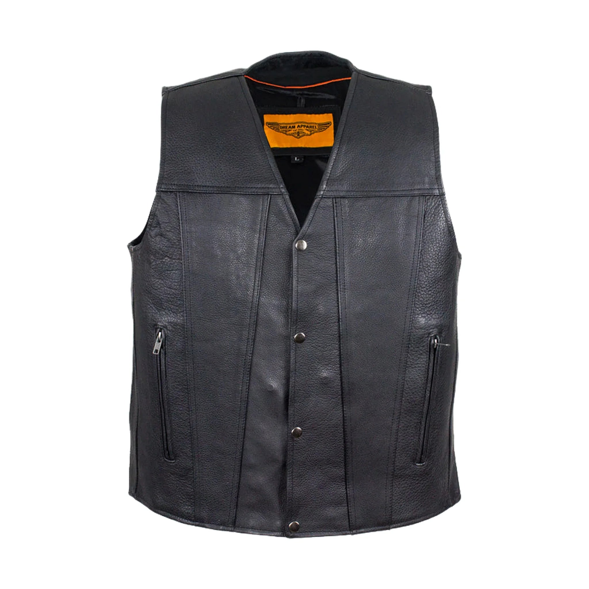 Mens Classic Motorcycle Club Vest With Gun Pockets