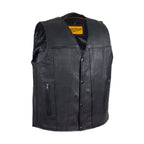 Mens Motorcycle Club Vest Dream Apparel Cowhide Leather With Gun Pockets Concealed